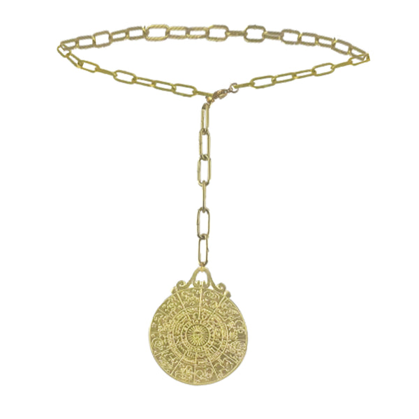 ZODIAC SIGNS GOLD BRONZE NECKLACE