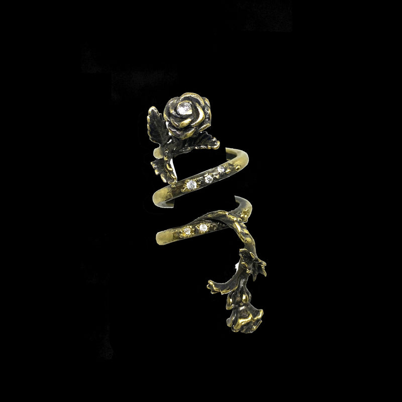RING 2 ROSES GOLD BRONZE