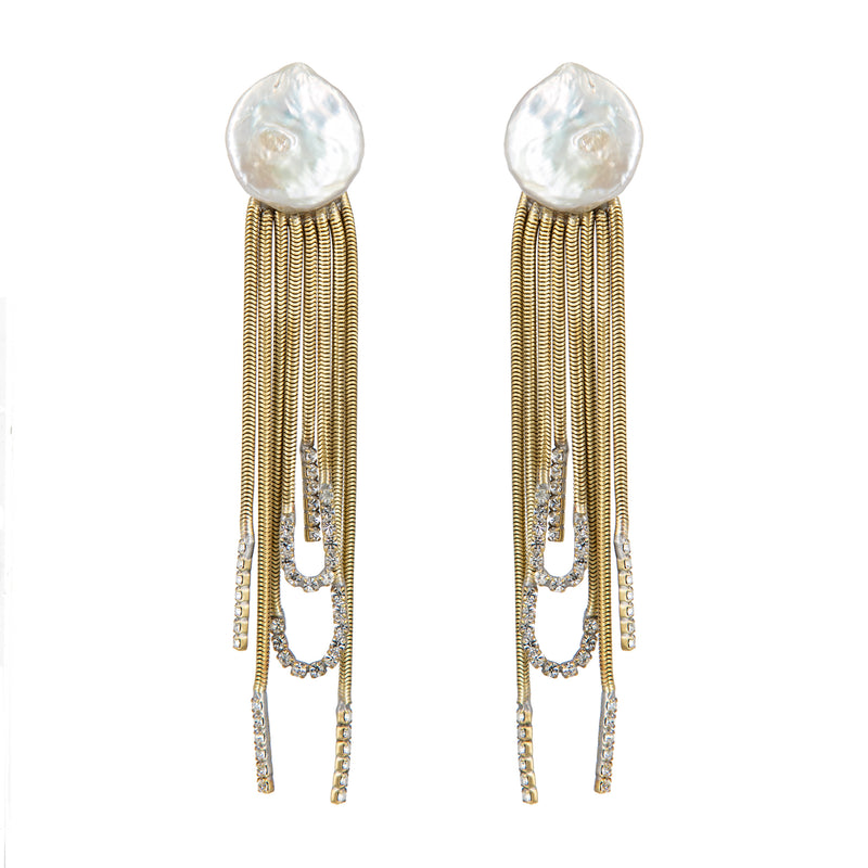 EARRINGS JELLYFISH PEARLS GOLD