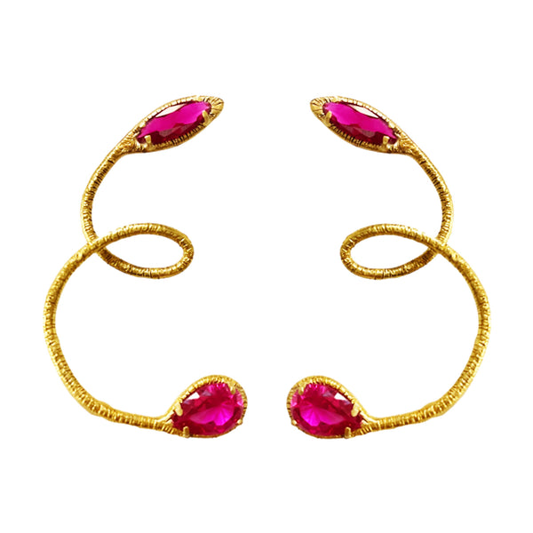 RUBY MANGROVE LIANA GOLD BRONZE EARRINGS