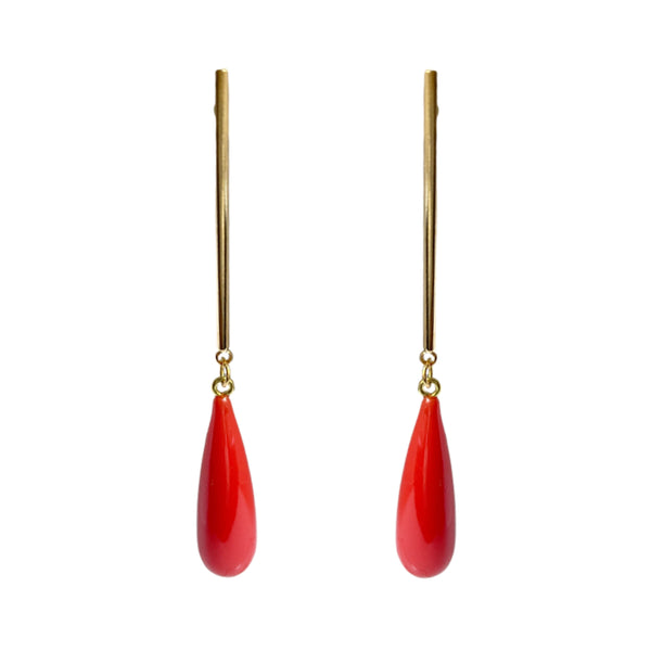 MATCHES CORAL DROPS GOLD BRONZE EARRINGS