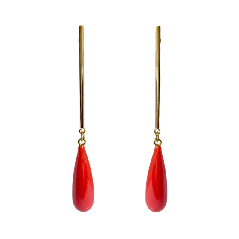 MATCHES CORAL DROPS GOLD BRONZE EARRINGS