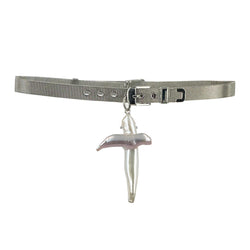 CHIMIC CROSS KEISHI PEARL WHITE BRONZE CHOKER