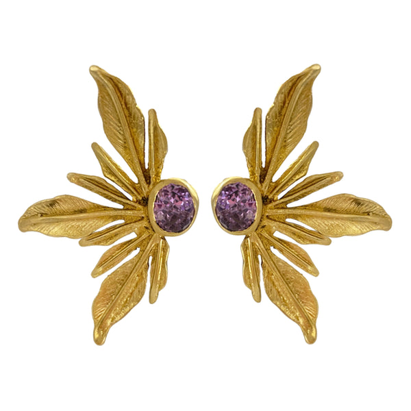 LILAC LEAVES GOLD BRONZE EARRINGS