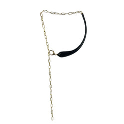 CHAIN BLACK HORN NECKLACE GOLD BRONZE