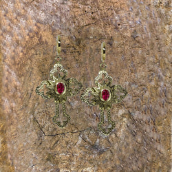 PECTORAL CROSSES RUBY DROPS CRUCIFIX