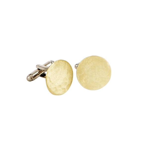 CUFFLINKS HAMMER DISCS GOLD BRONZE
