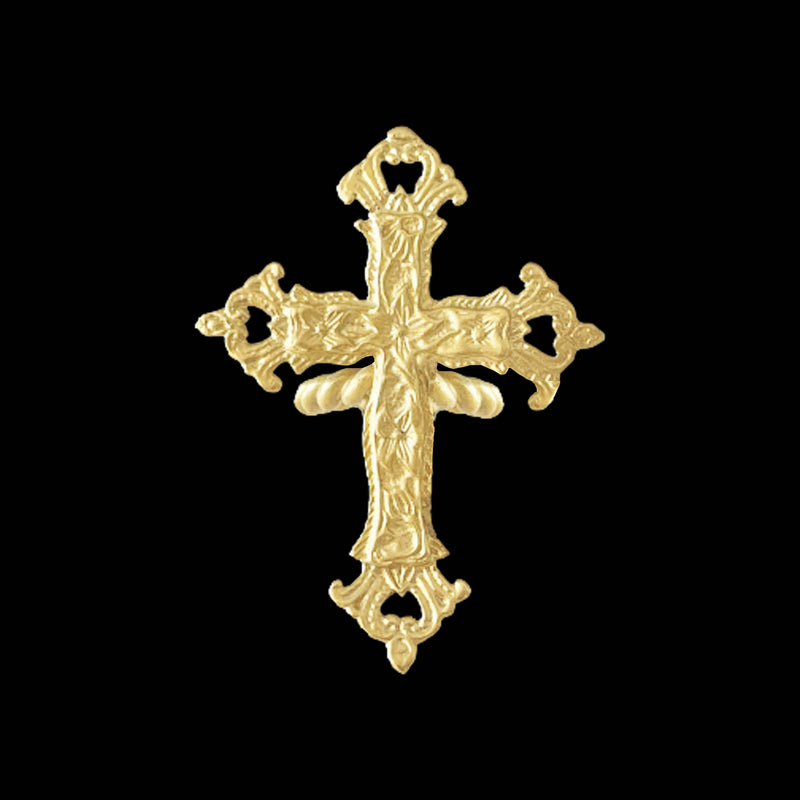 FLOREAL CROSS GOLD BRONZE