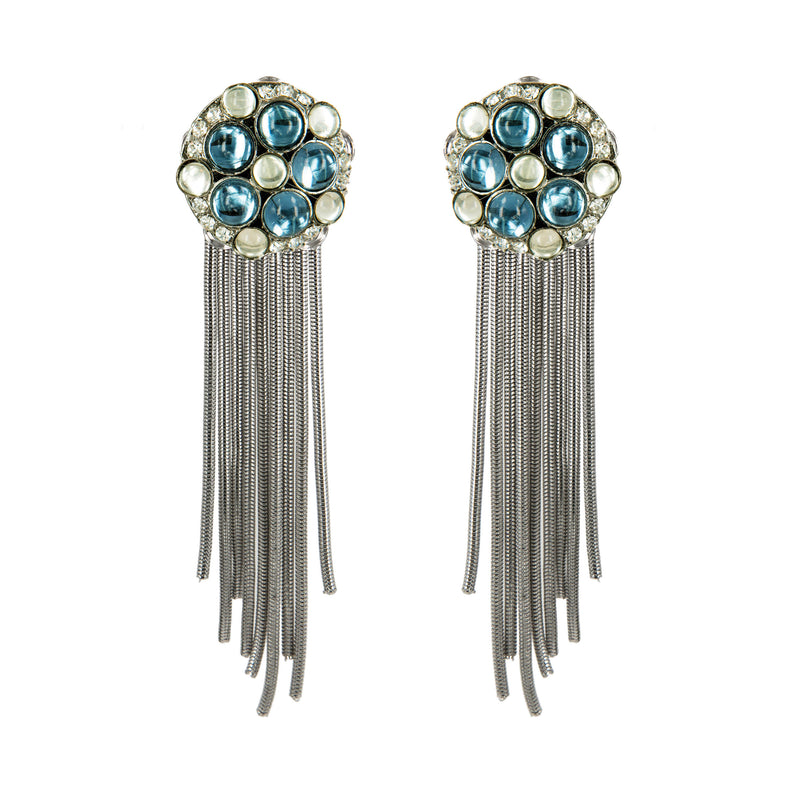 EARRINGS JELLYFISH BUTTONS LIGHT BLUE