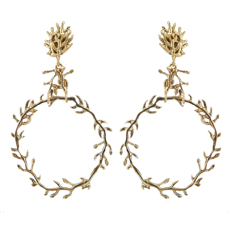 EARRINGS  LAUREL GOLD BRONZE