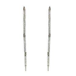 SPARKLE PORCUPINE THORNS White BRONZE EARRINGS