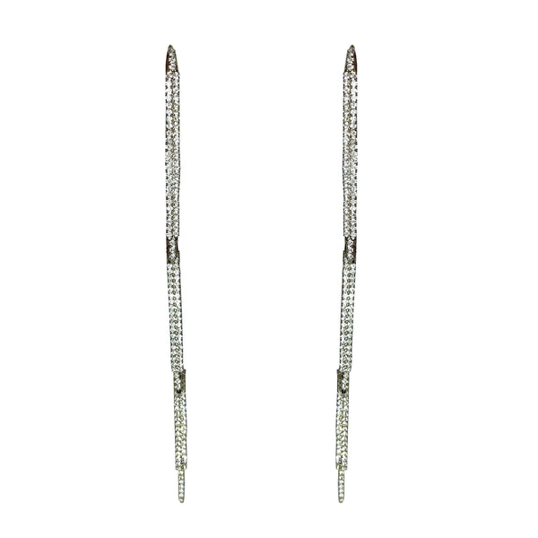 SPARKLE PORCUPINE THORNS White BRONZE EARRINGS