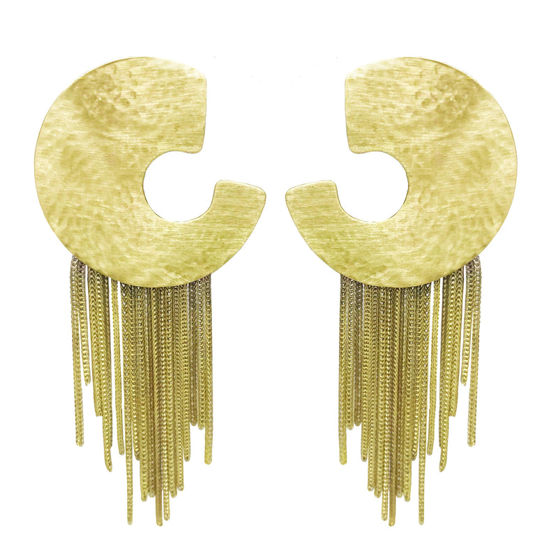 EARRINGS MOON & CHIAINS GOLD BRONZE