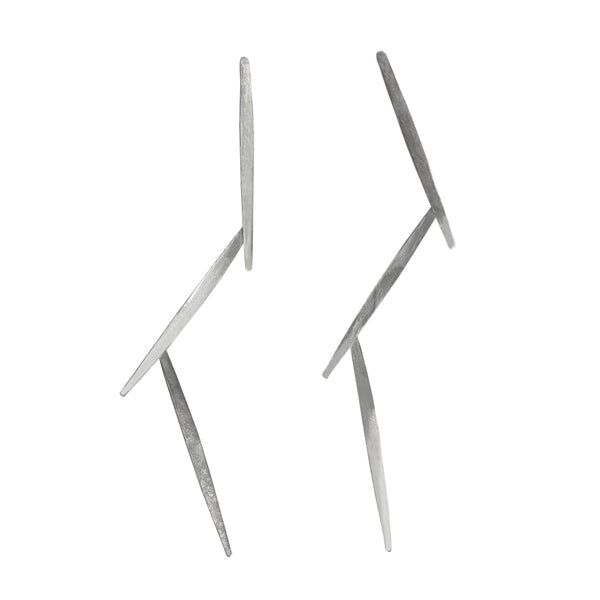 PORCUPINE THORNS WHITE BRONZE EARRINGS