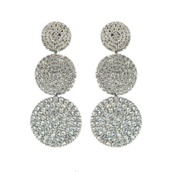 EARRING 3 DISCS CRYSTAL