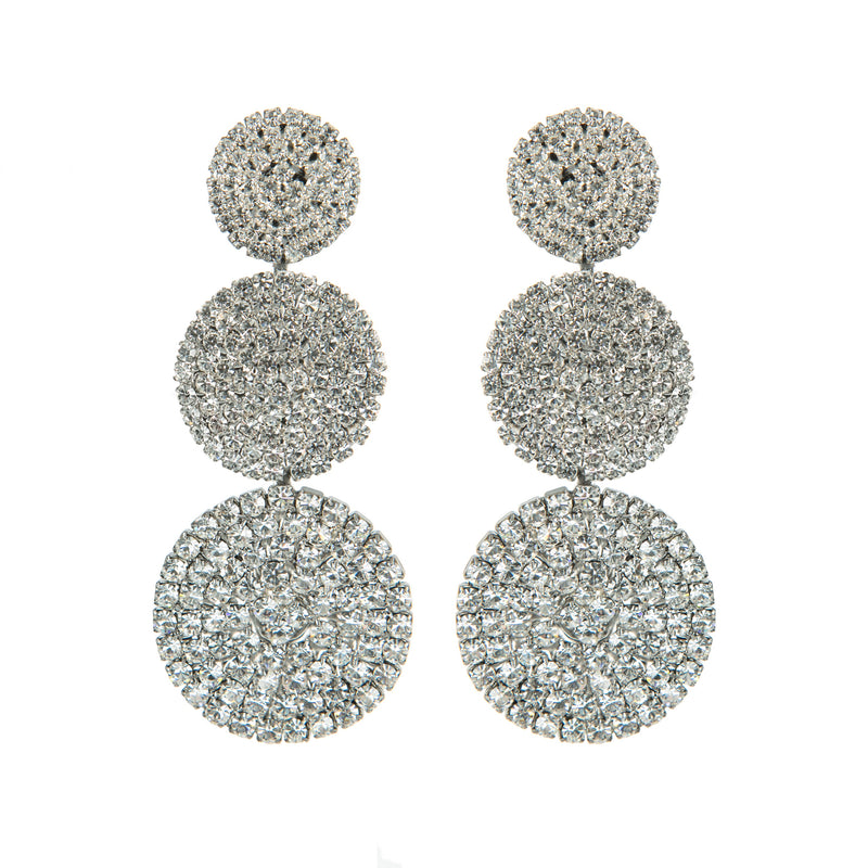 EARRING 3 DISCS CRYSTAL