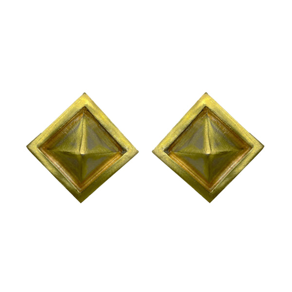 PYRAMIDS GOLD BRONZE EARRINGS