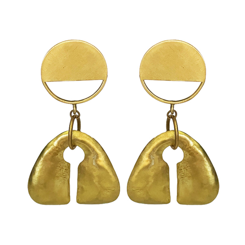 DOORS SLOTS GOLD BRONZE EARRINGS