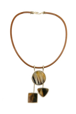 NECKLACE 3 GEOMETRIC HORN GOLD