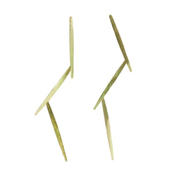 PORCUPINE THORNS GOLD BRONZE EARRINGS