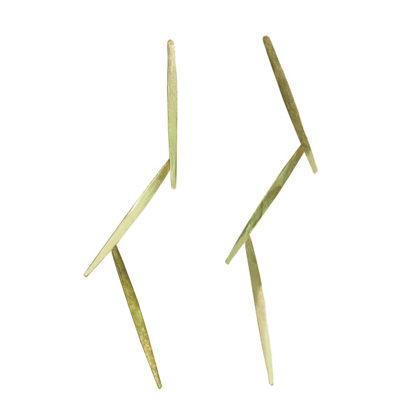 PORCUPINE THORNS GOLD BRONZE EARRINGS