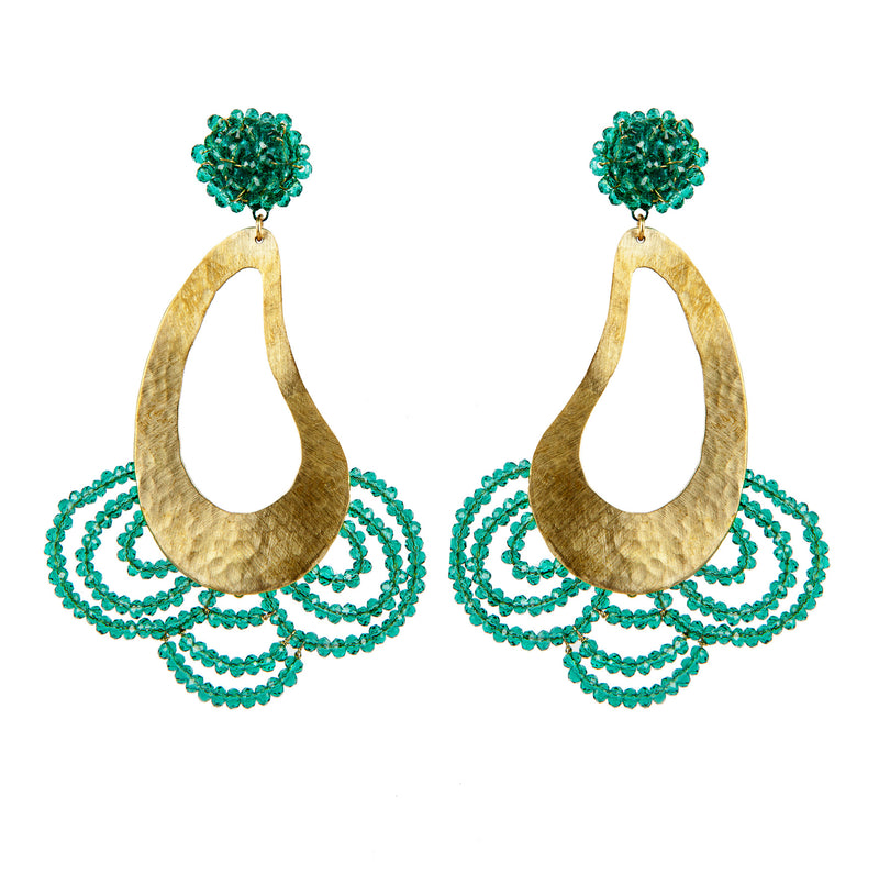 EARRINGS MENINAS GREEN CARAIBIAN ZIRCONS