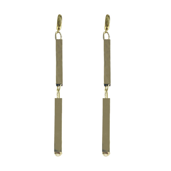 2TUBES GOLD BRONZE EARRINGS