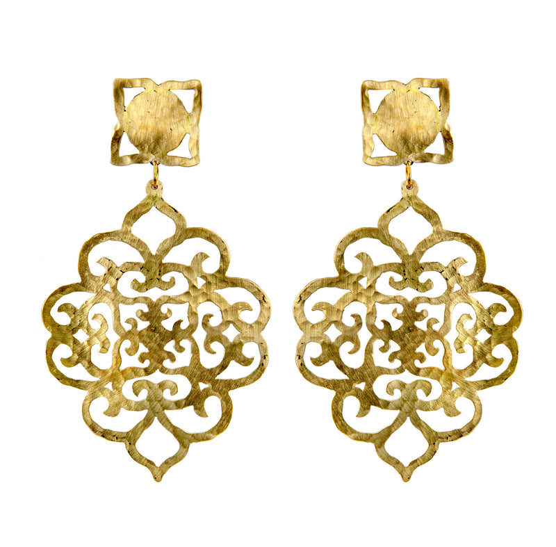 EARRINGS COFFER GOLD BRONZE & TRASPARENT PLEXI