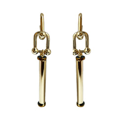 DOUBLE BRACKETS GOLD BRONZE EARRINGS