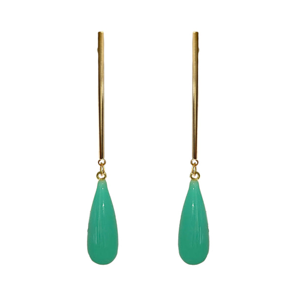 MATCHES GREEN CARIBE DROPS GOLD BRONZE EARRINGS
