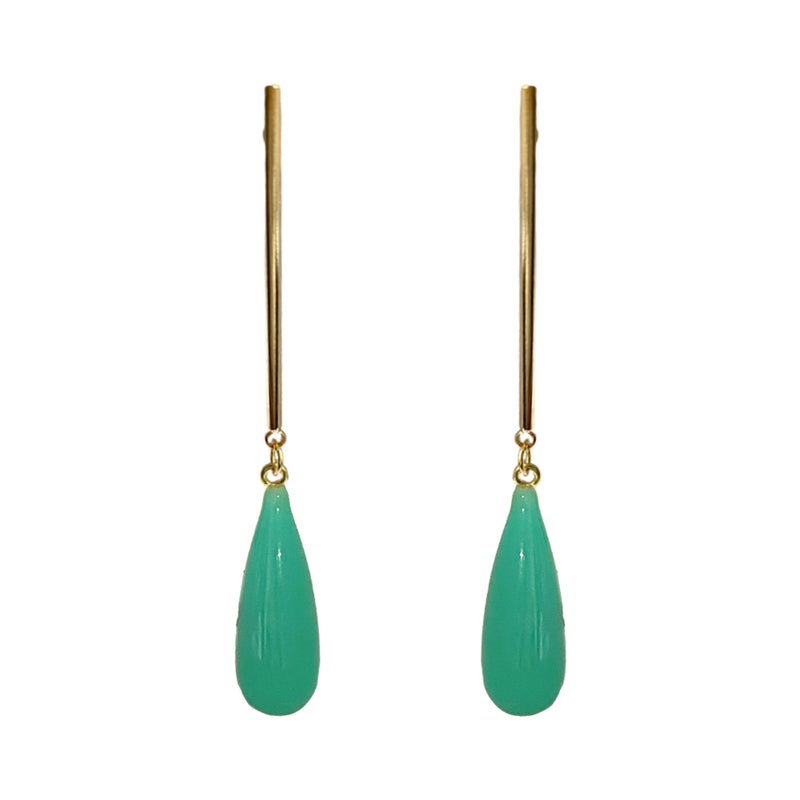 MATCHES GREEN CARIBE DROPS GOLD BRONZE EARRINGS